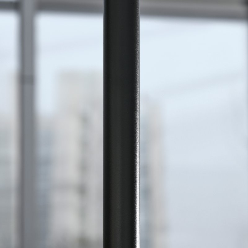 Outsunny 2.3m Half Parasol Semi Round Umbrella Patio Metal Frame Crank Handle for Balcony-- NO BASE INCLUDED, Off-White