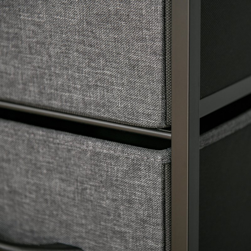 HOMCOM 4 Drawer Storage Chest Unit Home Cabinet w/ Shelves Home Living Room Bedroom Entryway Living Furniture