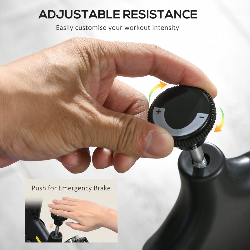 SPORTNOW Indoor Exercise Bike, Stationary Bike, Cycling Machine with Adjustable Seat and Resistance, Heart Rate Sensor, for Home Gym Workout, 8kg Flywheel, Yellow