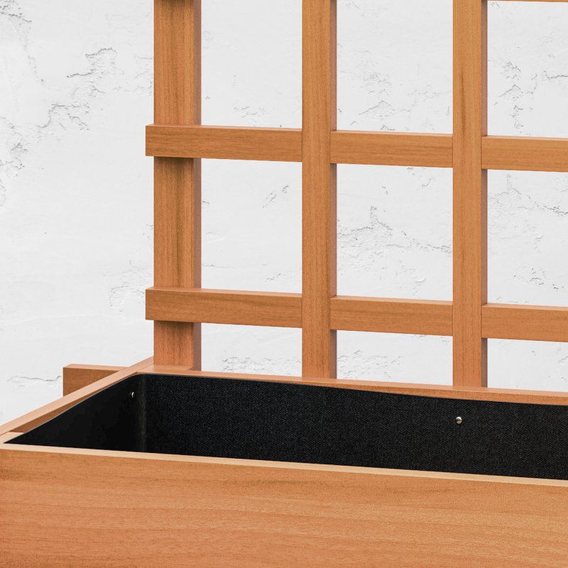 Outsunny 3 Tier Planters with Trellis for Vine Climbing, Wooden Raised Beds for Garden Patio, Outdoor Planter Box for Vegetables, Flowers, Herbs, Brown