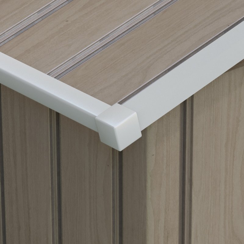 Outsunny 7 x 4ft Metal Garden Shed, Outdoor Storage Tool House with Ventilation Slots, Foundation Kit and Lockable Double Doors, Light Brown