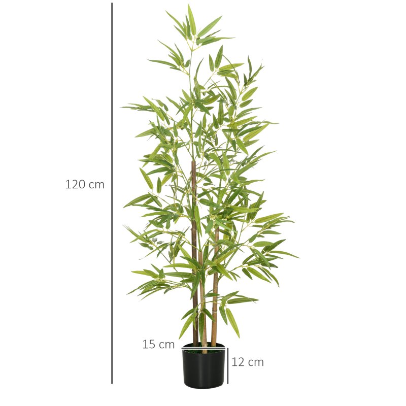 HOMCOM Decorative Artificial Plants Bamboo in Pot Fake Plants for Home Indoor Decor,120 cm
