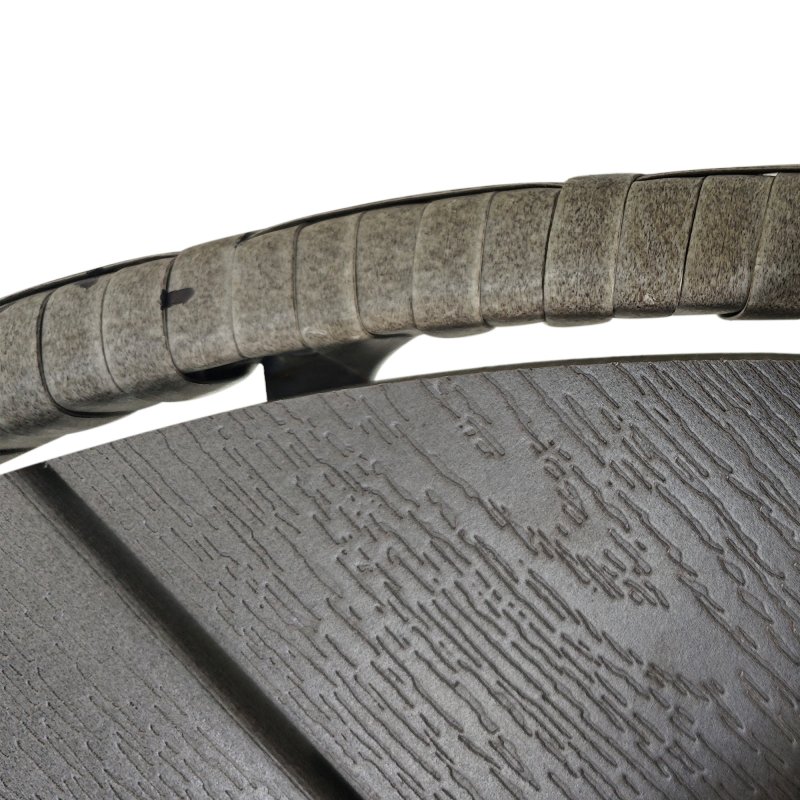 Outsunny 70 cm Outdoor Dining Table, PE Rattan Patio Table with Wood-plastic Composite Top for Balcony, Garden, Grey