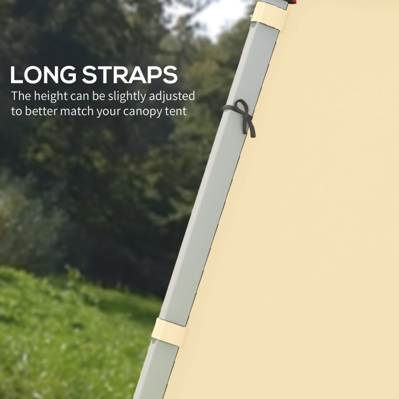 Outsunny Gazebo Side Panels with Zipped Doors, for 3x3 m or 3x6 m Pop Up Gazebo, 2 Pack Sides Replacement, Beige