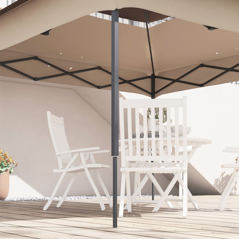 Outsunny Gazebo for 3.25m x 3.25m Frame, 2 Tier Gazebo Cover, UV Protection, Beige