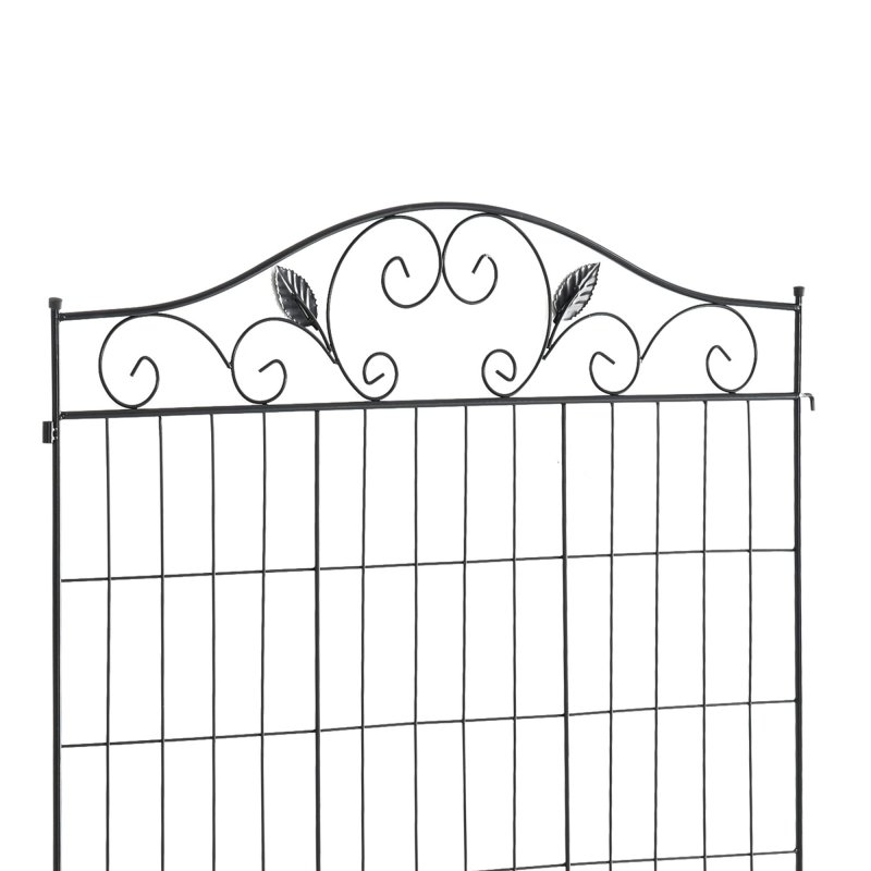 Outsunny Garden Decorative Fence 4 Panels 44in x 12ft Metal Wire Landscape Border Edging