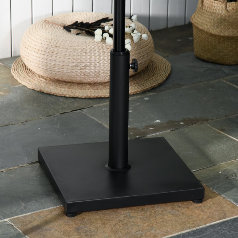 Outsunny 11kg Square Parasol Base, Concrete Umbrella Base, Cement Weight Stand Holder for Outdoor, Patio, Garden, Black
