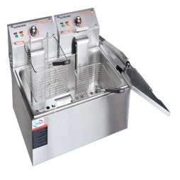 Twin Basket 11L Commercial Electric Deep Fryer with Single Tank