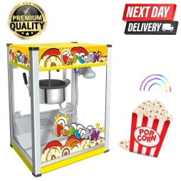 8oz Commercial Electric Popcorn Maker Machine – Stainless Steel, 1.43kW, 230V Pop Corn Popping Machine