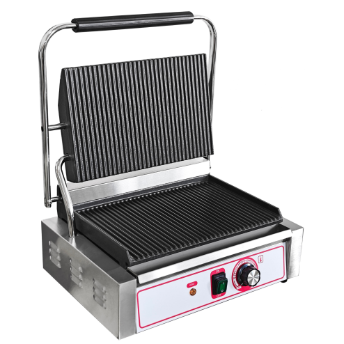 Commercial Single Grooved Panini Press Sandwich Grill UK Plug