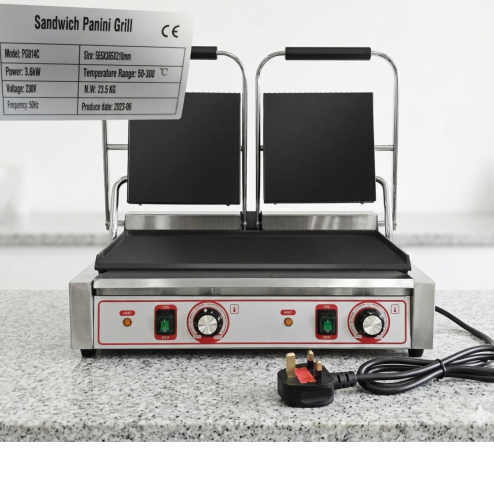 Commercial Double Contact Grill Panini Press Sandwich Grill Flat