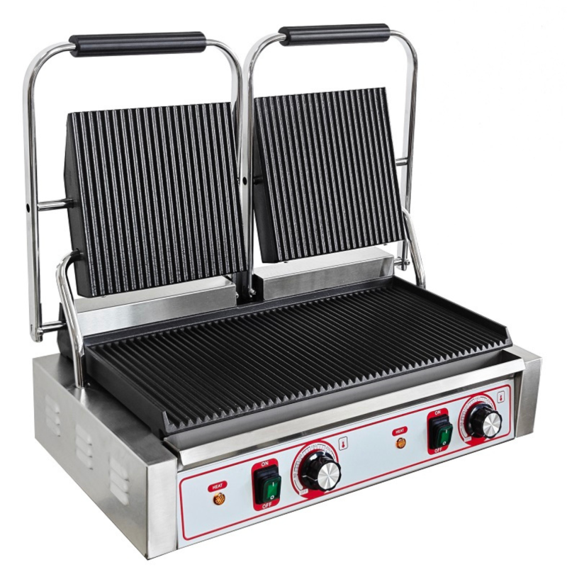 Commercial Electric Double Sided Twin Contact Grill Panini Maker Machine