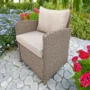 RATTAN WICKER CONSERVATORY OUTDOOR GARDEN FURNITURE DINING SET CORNER SOFA TABLE BEIGE NAURTUAL GREY