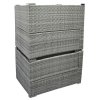 RATTAN CONSERVATORY GARDEN WICKER OUTDOOR SUN LOUNGER SOFA TABLE FURNITURE SET CUBE CORNER TABLE GREY DINING
