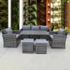 RATTAN WICKER CONSERVATORY OUTDOOR GARDEN FURNITURE DINING SET CORNER SOFA TABLE 
