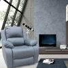 RECLINER GREY SOFA ARMCHAIR SINGLE SET SUITES SETTEE GREY FAUX LEATHER 1 ONE SINGLE SOFA SEATER ARMCHAIR