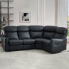 RECLINER BLACK CORNER SOFA SUITES SETTEE SEATER ARMCHAIR FAUX LEATHER
