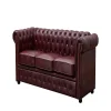CHESTERFIELD OX RED FAUX LEATHER SOFA SET SUITES SETTEE 3 2 1 SEATER ARMCHAIR BROWN