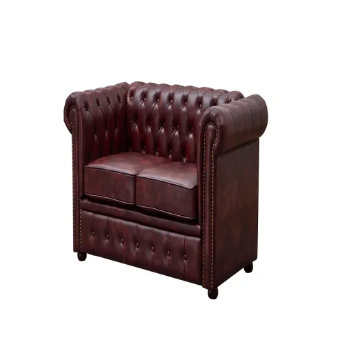 CHESTERFIELD OX RED FAUX LEATHER SOFA SET SUITES SETTEE TWIN TWO SEATER 2 SOFA SEATER ARMCHAIR BROWN