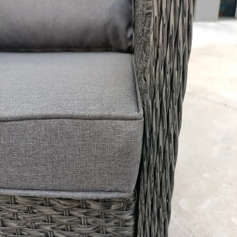 RATTAN WICKER CONSERVATORY OUTDOOR GARDEN FURNITURE DINING SET CORNER SOFA TABLE GREY