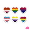 LGBT Pride Flag Hearts Mini Iron-On Embroidery Patches Pack of 20