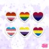 LGBT Pride Flag Hearts Mini Iron-On Embroidery Patches Pack of 20