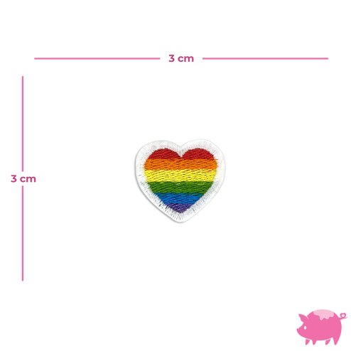 LGBT Pride Flag Hearts Mini Iron-On Embroidery Patches Pack of 20