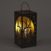 Christmas Metal Lantern with Deer Silhouette - 24 cm Warm White battery operated Light