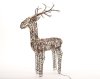 135cm Brown Wicker Standing Reindeer Outdoor - Warm White LED