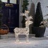 Christmas Outdoor Large 60cm/2ft Acrylic Standing Reindeer Pre-lit with Warm White LEDs Decoration