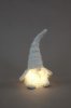 Nordic Santa Gonk Sitting Christmas Plush Pale Grey with Lights - 39cm height