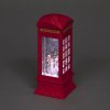 Light Up Christmas Globe Telephone box Water Lantern with Snowman Scene