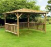 Benidorm 2.8m x 2.8m Garden Pavilion - Pressure Treated Wood Gazebo Shelter