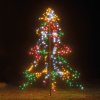 2m Easy Set Up Pre Lit Christmas Outdoor Tree 420 Multi-colour White LED