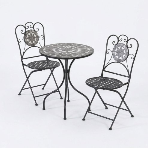 Black Star 2 Seater Mosaic Bistro Set
