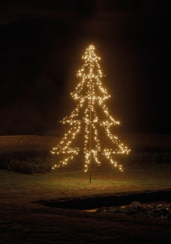 4.5m Easy Set Up Pre Lit Christmas Outdoor Tree 900 Warm White LED
