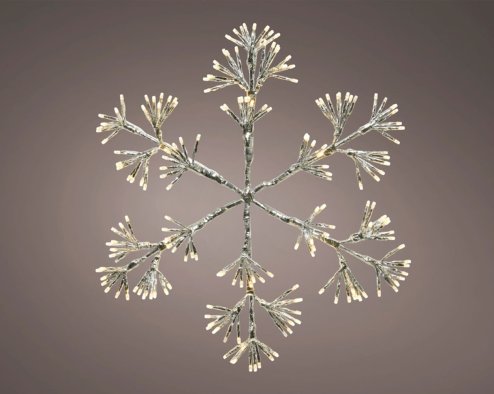 Christmas Starburst Flashing 75cm Snowflake with 336 Warm White Led Light - indoor or outdoor use