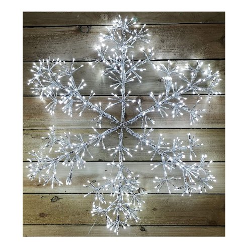 Christmas Starburst Flashing 120cm Snowflake with 960 Cool White Led Light - Indoor or outdoor use