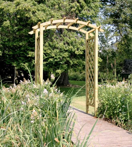 Curved Top Garden Arch with Trellis