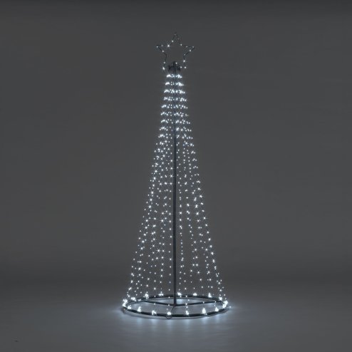 2.5m Easy Set Up Pre Lit Christmas Outdoor Maypole Tree 884 twinkling Cool White LED