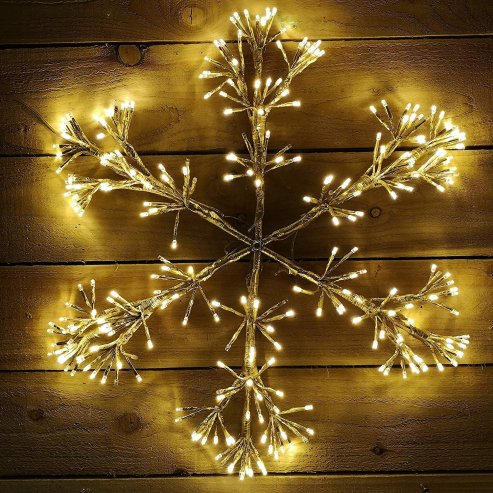 Christmas Starburst Flashing Snowflake with 300 Warm White Led Light - Indoor or outdoor use