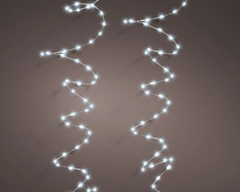 Christmas Fairy String Twinkle - Extra dense 756 Cool White Micro LED Lights with Silver Cable - indoor or outdoor use