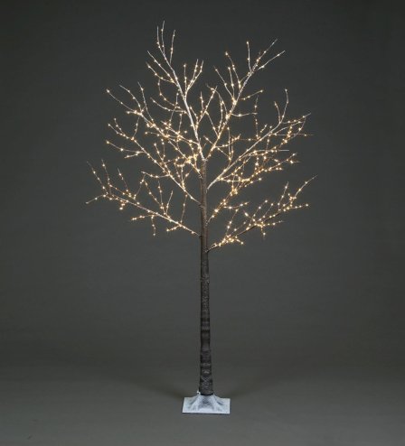 Pre-Lit Christmas Copper Wire Frosted Brown Tree 180cm/6ft height with 600 Warm White Micro Led