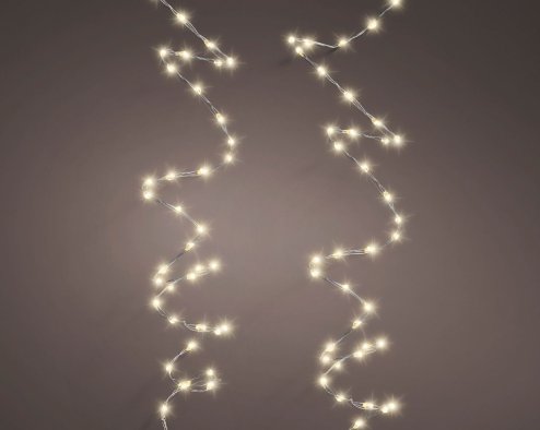 Christmas Fairy String Twinkle - Extra dense 756 Warm White Micro LED Lights with Silver Cable - indoor or outdoor use