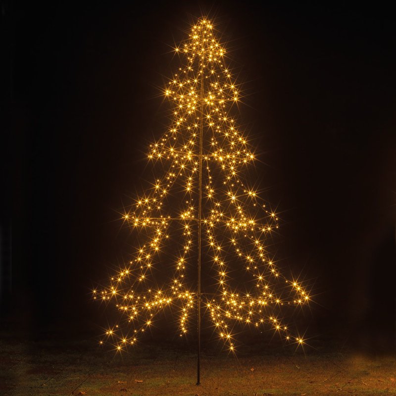 3m Easy Set Up Pre Lit Christmas Outdoor Tree 600 Warm White LED
