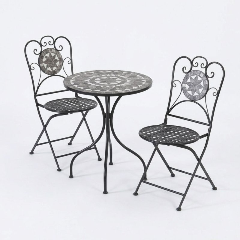 Black Star 2 Seater Mosaic Bistro Set