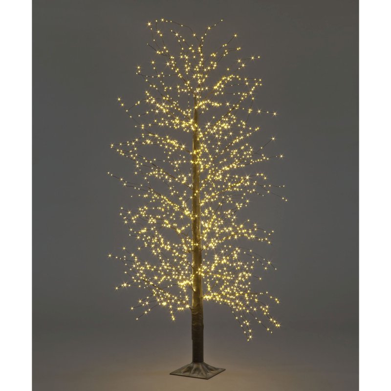 2.1m/7ft Black Micro Dot Christmas Tree with 1700 warm white static leds