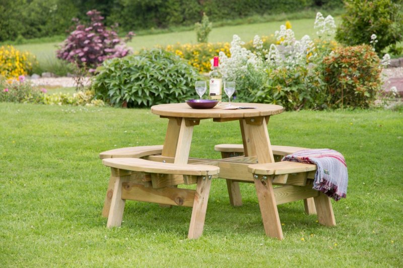 Small Round Wooden Picnic Table