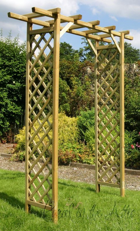 Flat Top Garden Arch with Trellis