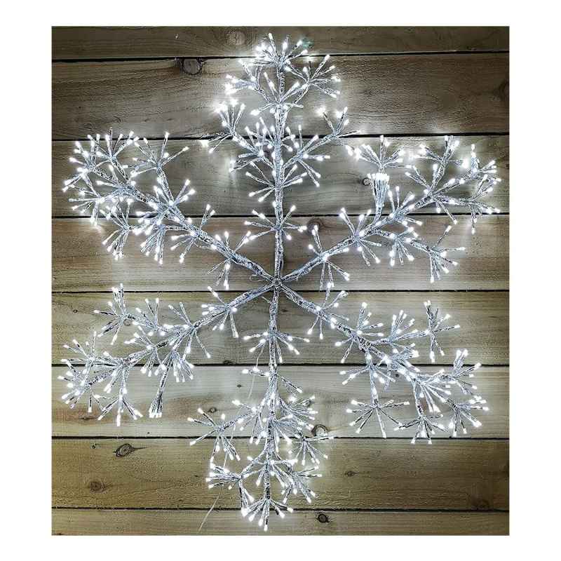 Christmas Starburst Flashing 120cm Snowflake with 960 Cool White Led Light - Indoor or outdoor use